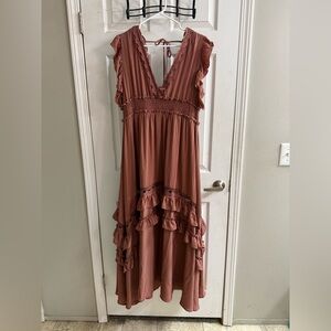 Baltic Born Ruffled Maxi Dress in Mauve